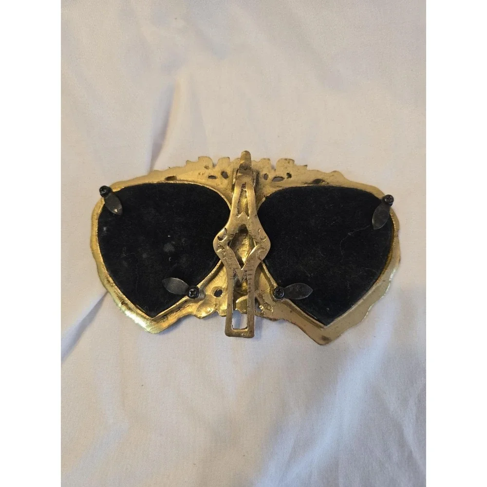Solid Brass Ornate Double Heart Picture Frame With Roses Decorative Decor